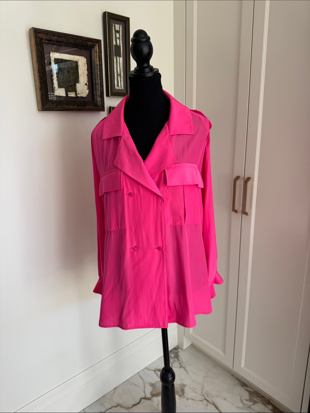 Smythe Hot Pink Double-Breasted Button Down Shirt